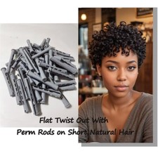Perm Rods Set for Short Natural Hair 40Pcs Gray Plastic Cold Wave Rods Hair Curl