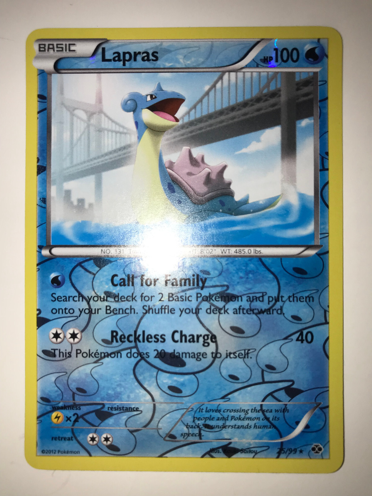 Lapras 25/99 Next Destinies Reverse Holo Rare NM Pokemon Card