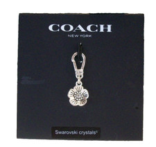 Coach Swarovski Tea Rose Mini Shoe Charm Pendant w/ Sterling Silver 925 Necklace