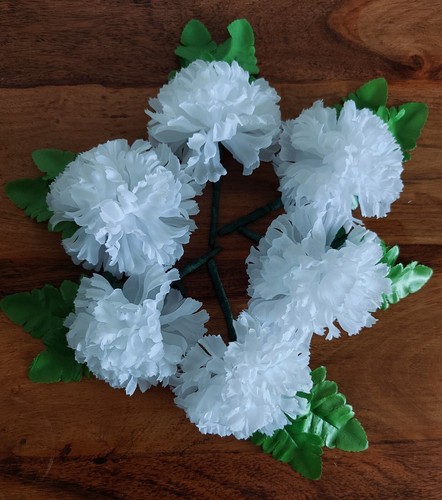 WHITE CARNATION BUTTON HOLE x 2 - Picture 2 of 4