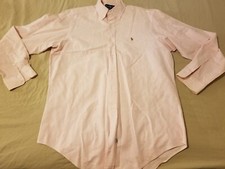 Mens Polo Ralph Lauren Dress Shirt 16 34 Pink Button Cotton