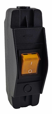 Schnurschalter Gehäuse mit auswechselbarem Wippschalter 16A 250V Gelb beleuchtet