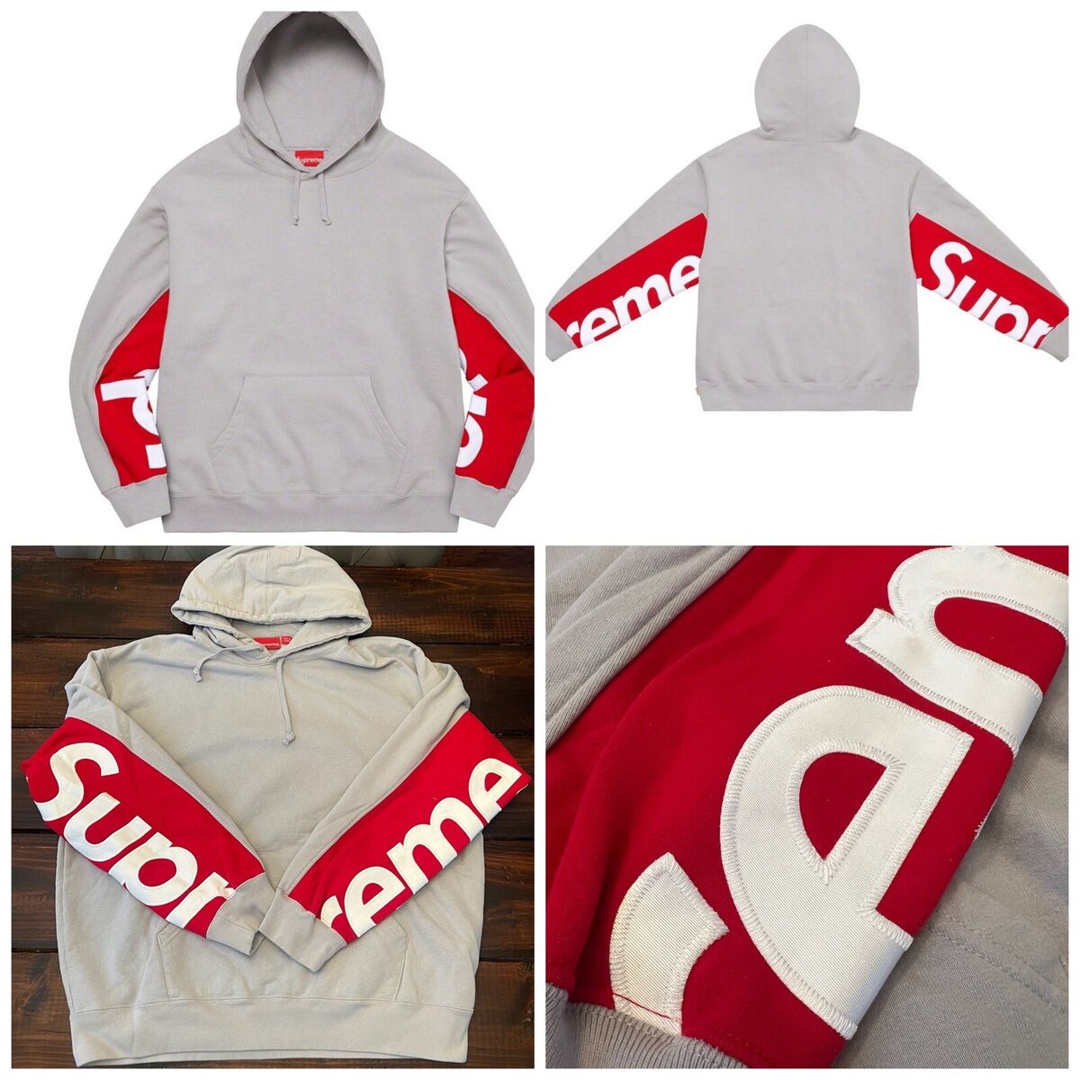 Supreme Cropped Panels Hoodie Sweatshirt SS22 Size XL Grey Supreme Cropped Panels Hoodie Sweatshirt SS22 Size XL Grey
