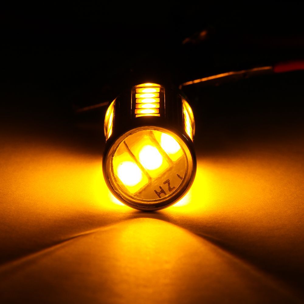 2Pcs DRL Amber Turn Signal Tail Lights 1156 BAU15S PY21W LED Turn