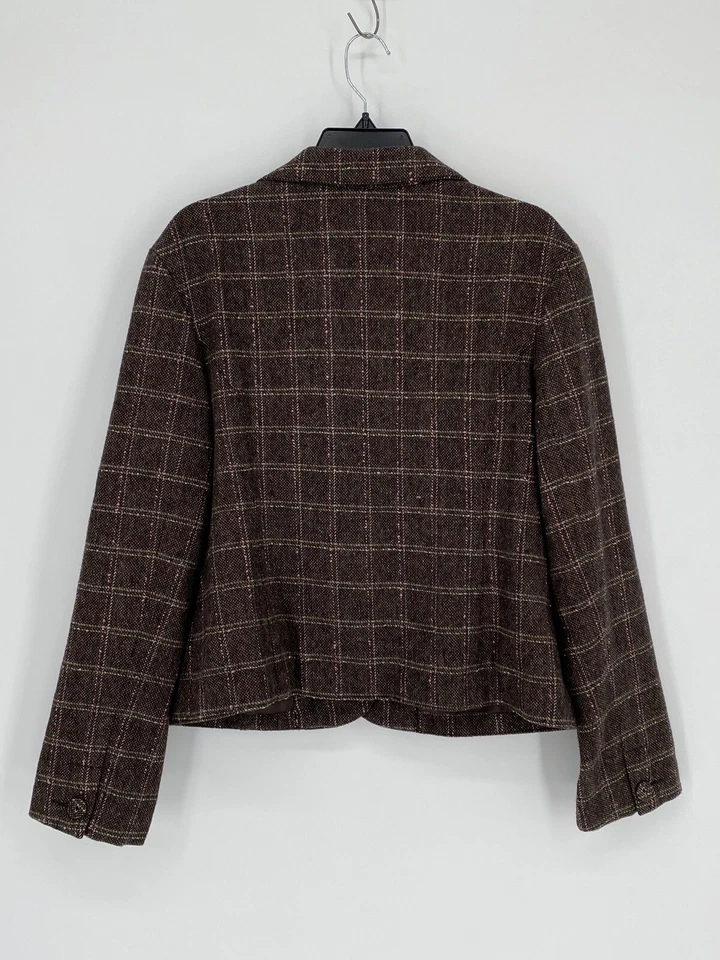 Blazer Maurices Vintage Marrón Mezcla de Lana a Cuadros 3 Botones Mujer’s Talla Grande Foto 2 de 4