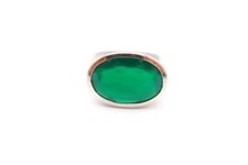 Sterling Silver 925 Lab-Created Emerald Ring Size 7 E7
