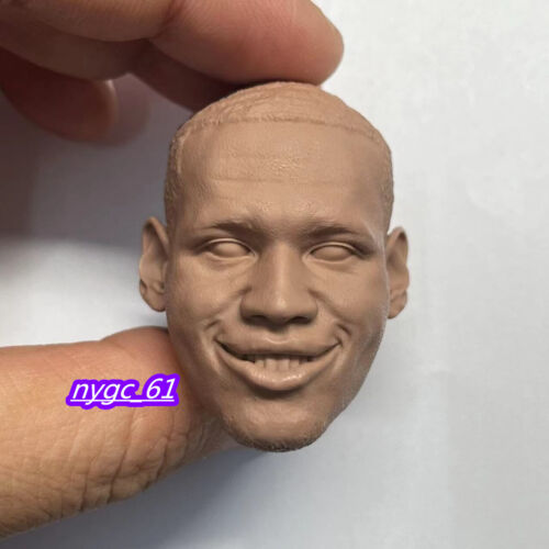1:6 LeBron James Smile Head Sculpt Model Carved Fit 12" Male Figure Body Doll - Picture 1 of 6