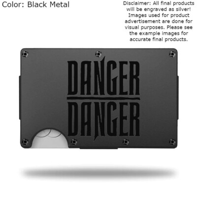 Custom DANGER DANGER Laser Engraved Wallet - Pick A Wallet Color
