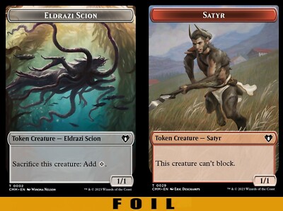 ELDRAZI SCION \ SATYR TOKEN ** FOIL ** #02/29 - Commander Master - NM ...
