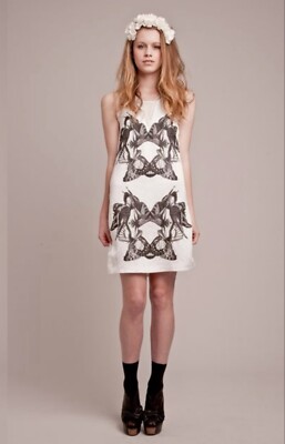 Trelise Cooper ''Monarchy all a flutter'' dress in ecru size UK14