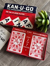 Vintage KAN-U-GO Crossword Card Game England 1934 Original Box with Instructions