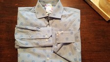 NWT Robert Graham Dress Shirt Blue RGD1709 Sz 41/16 Long Sleeve 148. NICE