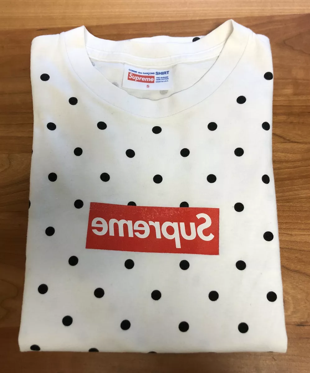 Supreme x COMME DES GARCONS SHIRT Polka Dot Box Logo Tee Size S