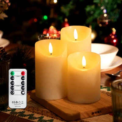 FOREVER SPEED 3er LED Kerze Kerzen mit Timer für Außen Outdoor Licht flackernd USB-Aufladung