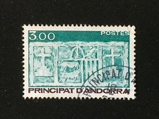 ANDORRA 1984 PRINCIPAT D'ANDORRA 3.00 NEW VALUE BLUISH GREEN - FINE USED