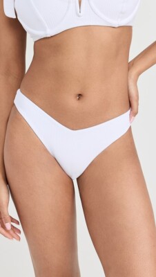Beach Riot WHITE Vanessa Hi-Cut Bikini Swim Bottom, US X-Large