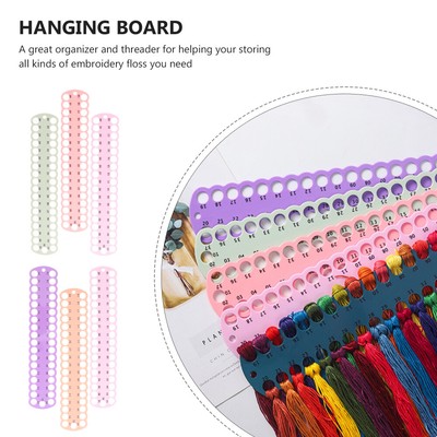  6 Pcs Threaded Board Embroidery Storage Organizer Daily Use Floss Multi-hole
