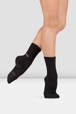 BLOCH SOX BLOCHSOX  NEU Crew Länge Tanzsocken Kompressionsgewölbe schwarz A1200