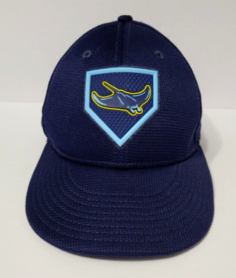 Tampa Bay Rays Hat On Field Fitted Cap 6 7/8 New Era Performance Headwear Blue