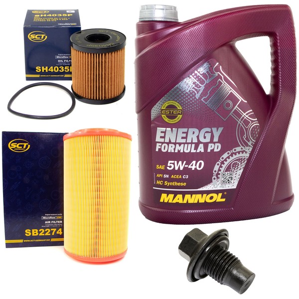 MotoröL Filter Set 5W40 5 Liter + ÖLablassschraube FüR Citroen Jumper Peugeot-image
