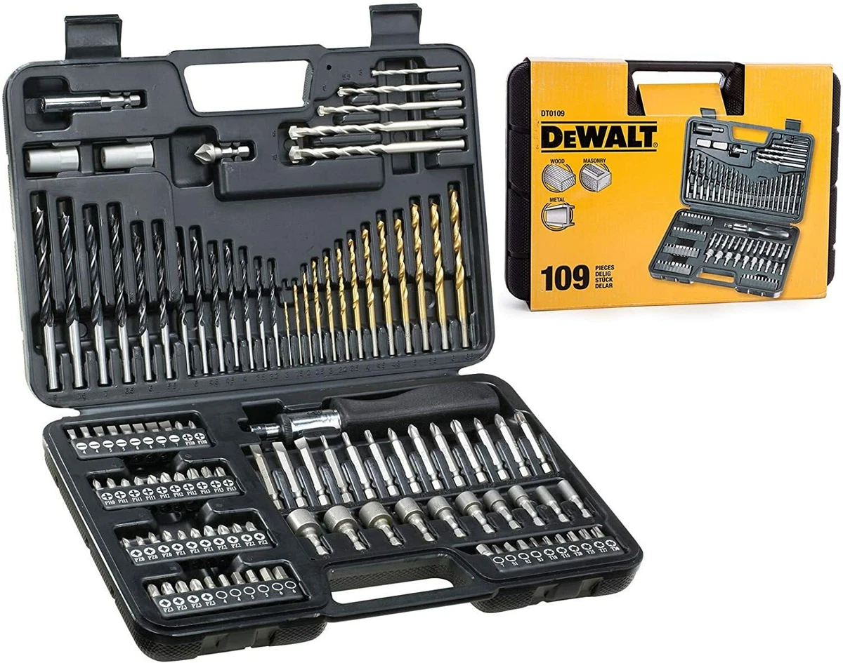 DEWALT 109 Piece Screwdriver Drill Bit Set DT0109 For Metal Wood