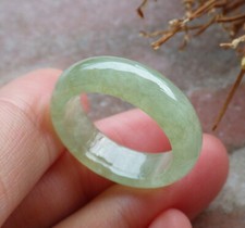 Video Certified Icy Green 100 A Jadeite Jade Circle Ring NO. 7.75  408102