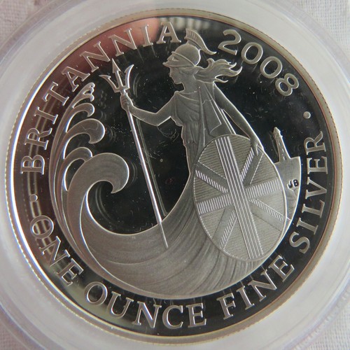 2008 1oz £2 BRITANNIA SILVER PROOF SLABBED CGS 99 - Picture 4 of 5