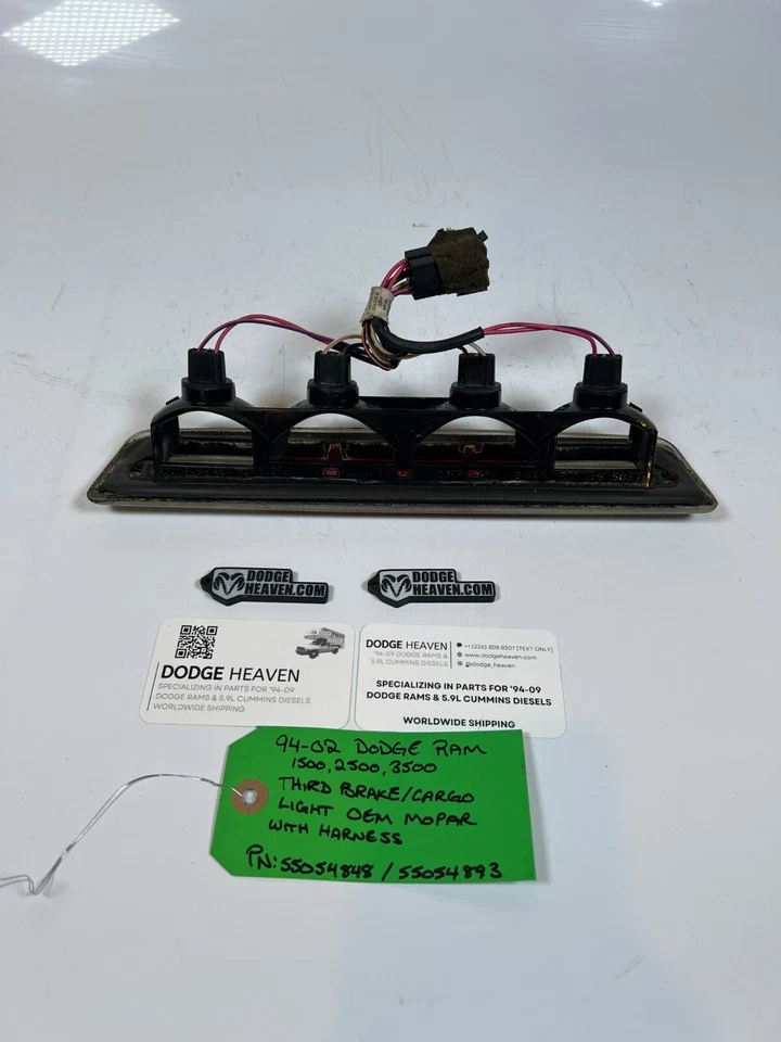 Tercera luz de freno con arnés de cables 55054848 OEM 1994-2002 Dodge Ram 1500-3500 Foto 3 de 4