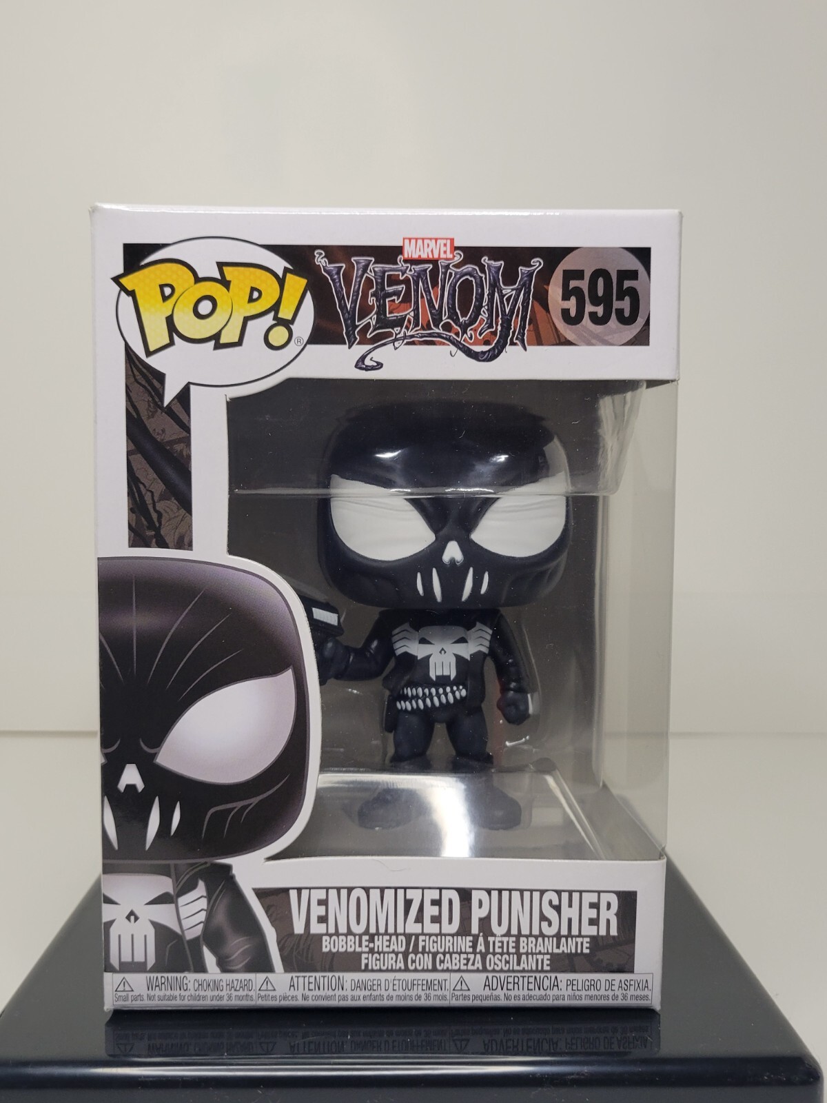 Funko Pop! Marvel Venom: Venomized Punisher #595 Bobblehead Nib W/ Protector