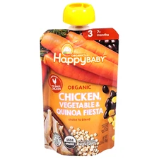 16-Pack HAPPY BABY Organic Chicken Vegetable Quinoa Fiesta Baby Food, 3.5 OZ