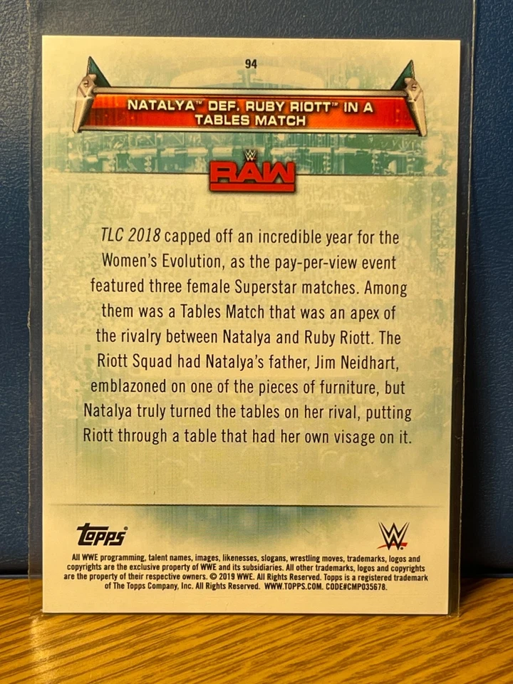 2019 Topps WWE Women's Division #94 NATALYA DEF. RUBY RIOTT - Image 2 of 2