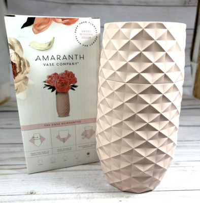 Amaranth Vase PINK  7.5'' Smarter Vase Reinvented for Easy Stem Floral Care NEW