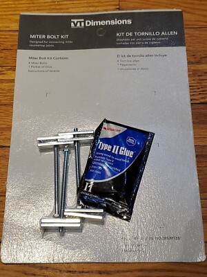 VT Industries Dimensions Miter-Bolt Kit 4 Miter Bolts and Type II Adhesive 