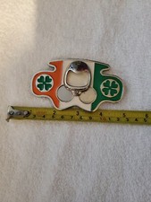 Ireland Lucky Shamrock Irish St Patricks Belt Buckle / bottle opener.