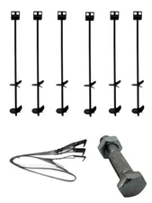 Mobile Home Part Set of 6 Auger Anchors, 8’  Strap, & Bolts