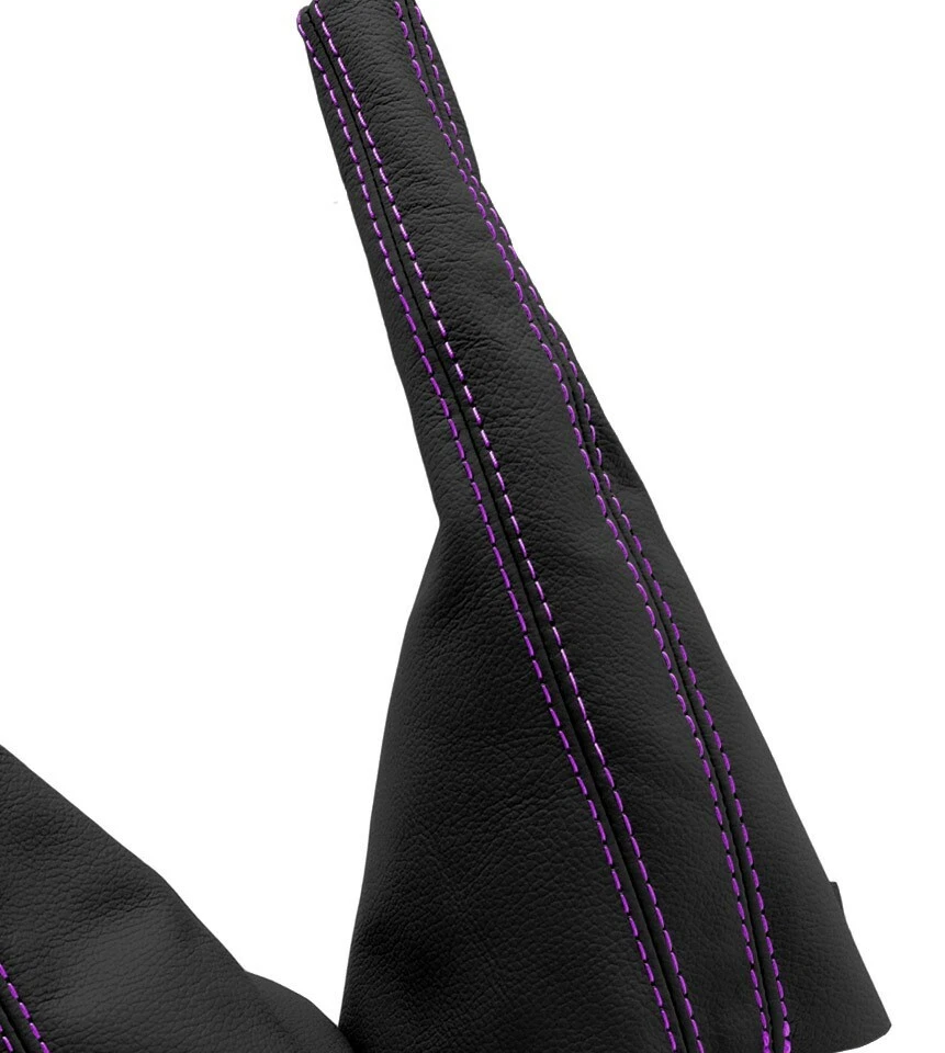Fits 91-98 VW Jetta Golf MK3 Leather Manual & Brake Boot Cover Purple Stitch - Изображение 3 из 4
