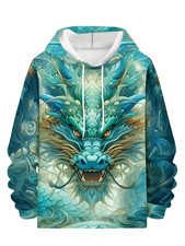 Dragon Head Print Hoodie Man Women S-5Xl