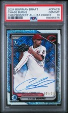 2024 BOWMAN DRAFT CHROME PRSPCT AUTOS HTA CHOICE CHASE BURNS 35/150 PSA 10