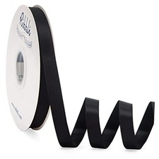 Satin Ribbon Double Faced Satin 1/2 inch x Continuous 50 Yards-Ribbon Black