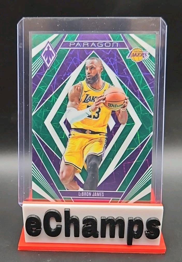 2023-24 Panini Phoenix LeBron James #14 /175 Paragon Green Lazer LA Lakers