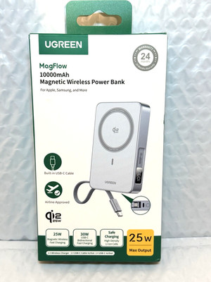 UGREEN - MagFlow Qi2.2 25W Magnetic Power Bank for MagSafe, 10,000mAh - Blue NEW