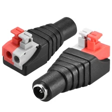 DC Female Connector 5.5x2.1mm Power Adapter Push Type 2X for CCTV Camera Cable