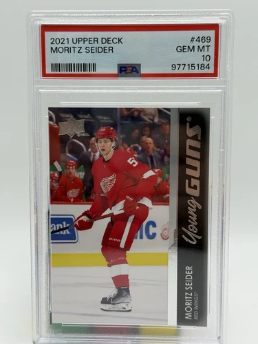 2021 Upper Deck Moritz Seider Young Guns RC #469 Red Wings PSA 10 Gem Mint
