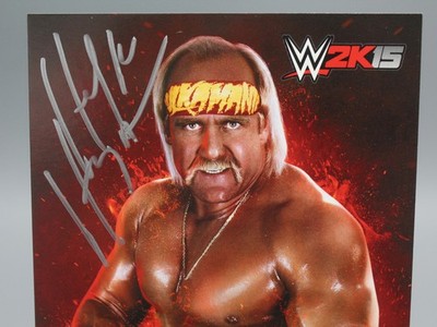 Genuine WWE 2K15 Hulk Hogan Auto Autograph Signed Hulkster 4x6