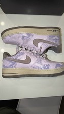 Nike Air Force 1 Low Top Men's Purple Snakeskin Pattern Sneakers.