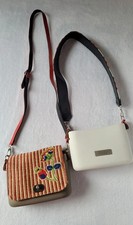 Due Borse O Bag Italia Eva Grigio Scuro/Bianco/Borsa a Tracolla/Borsa a Tracolla