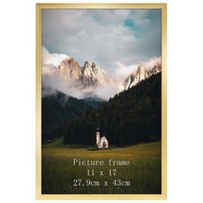 11x17 Picture Frame Gold, 11 by 17 Thin Poster Photo Frame for Wall Display, ...