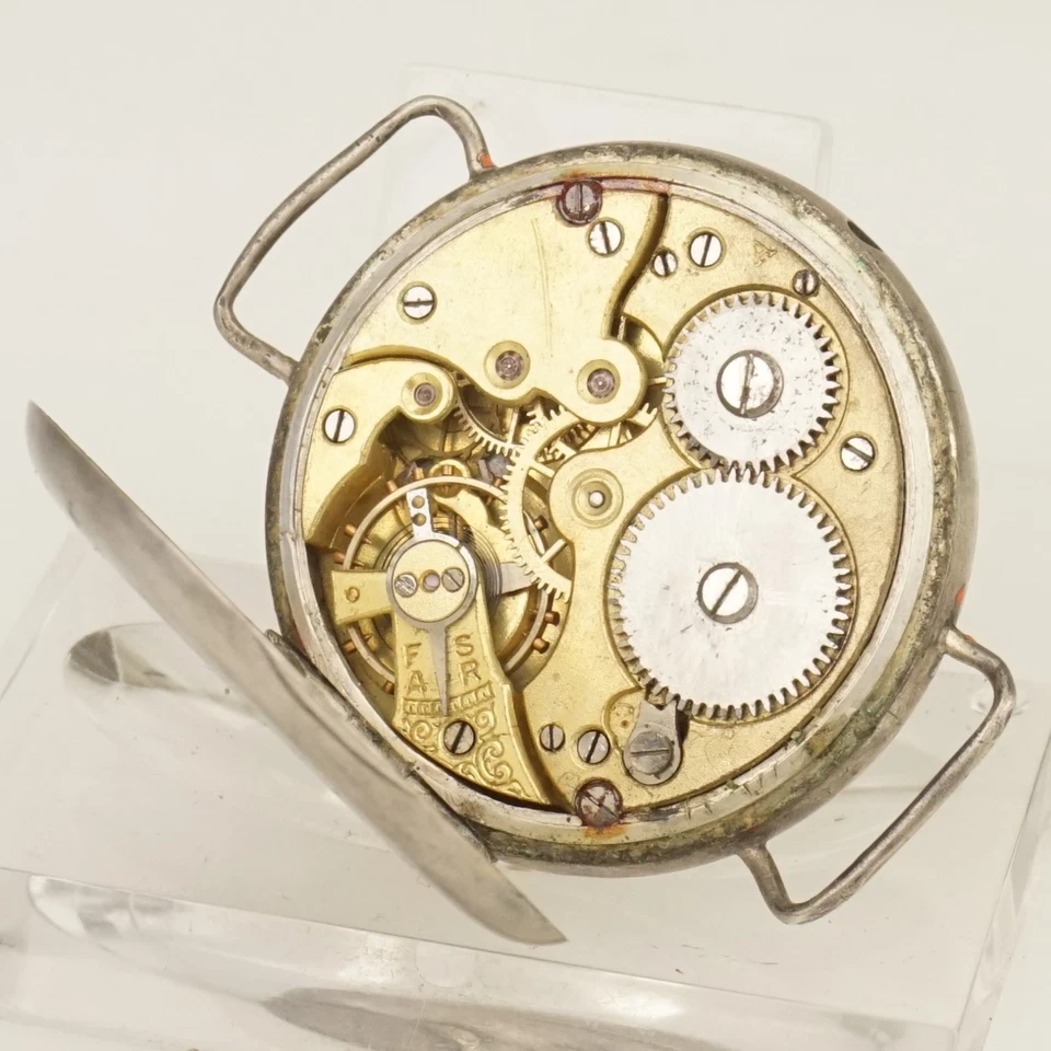 Rare WORKING! Silver Military Wrist Watch Men's no fusee no duplex no repeater - image 2 of 4