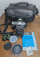 Minolta Maxxum 5 Camera, Filters, Bag, Instruction Book.