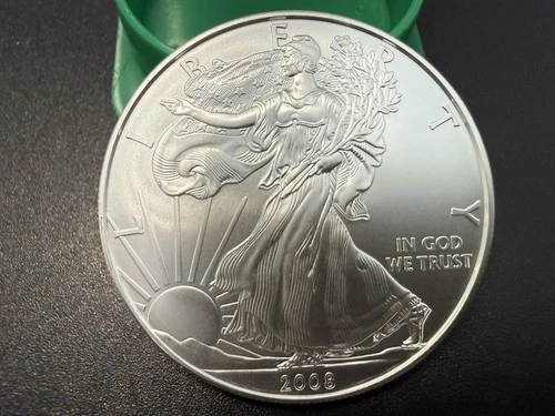 2008 American Silver Eagle BU 1 Oz Coin US $1 Dollar BU 1st strike